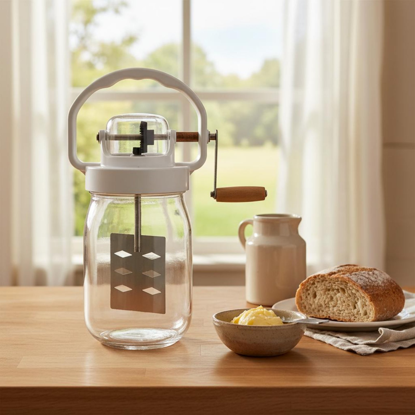Kitchen Hand Gadgets - Hand Crank Butter Churner Manual Butter