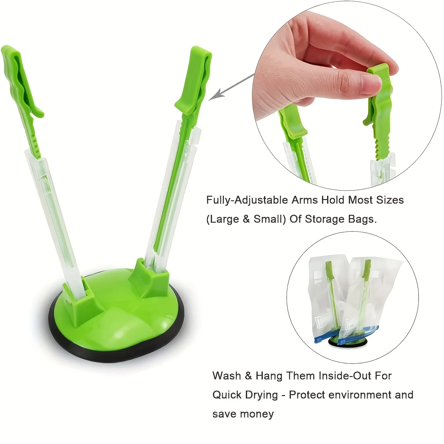 Zipper Bag Holder Plastic Adju - Kitchen Hand Gadgets recension och pris